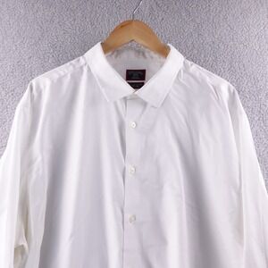 UNTuckitMens 3XL White Button Down Long Sleeve Dress Shirt Classic Fit Preppy